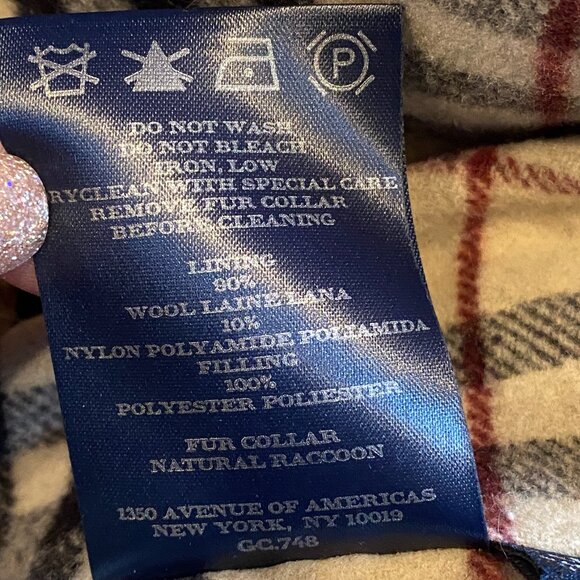 Burberry Quilted Fleece Lined Black Jacket W/Removeable Fur Hood XL - Picture 7 of 15